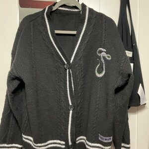 Taylor Swift Black Cardigan with Embroidered Snake